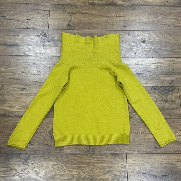 ANTHROPOLOGIE Sweater Sz Small $119‎ Soft Shelby Off Shoulder Mustard Yellow Top - Picture 7 of 12